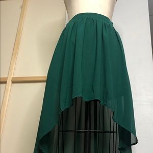 Emerald High Low Skirt